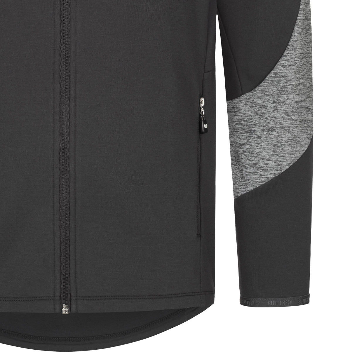 Butterfly Izumo Tracksuit: Close-up of left lower zipper pocket